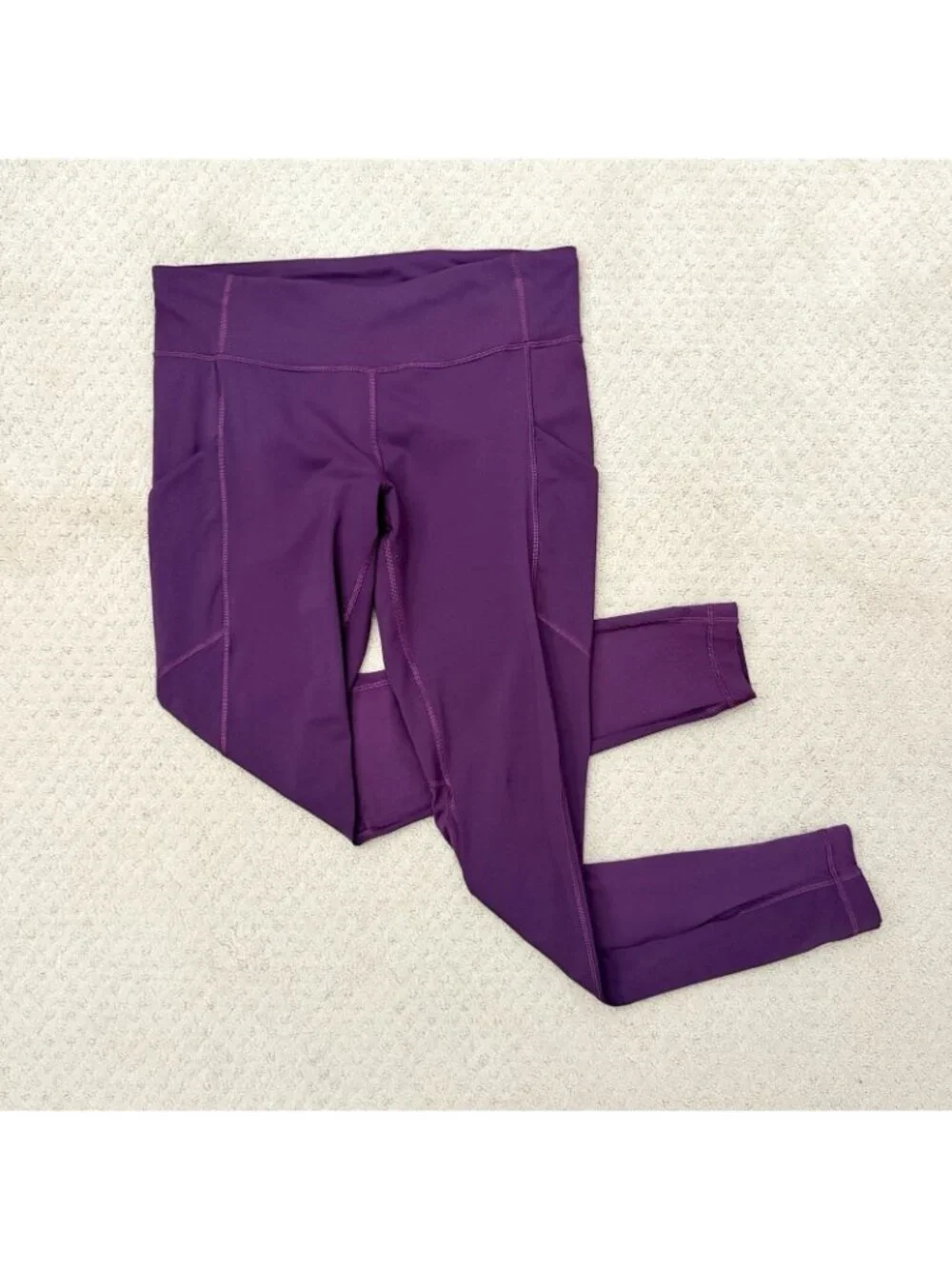 Lululemon Speed Tight V Leggings w Pockets Darkest Magenta Purple Women’s Sz 10